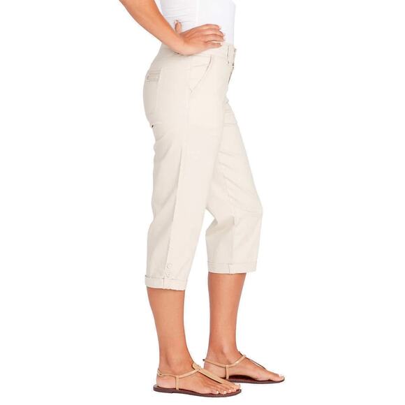 Gloria Vanderbilt Cream All-Around Slimming Capri Cropped Pants Women's Size 10 - Picture 1 of 8